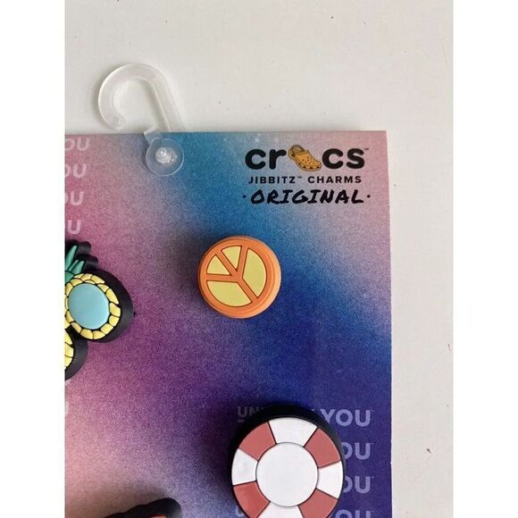5 Pk Crocs Jibbitz Happy Summer Popsicle Coconut Peace Sign Pineapple Sunglasses - Picture 5 of 9